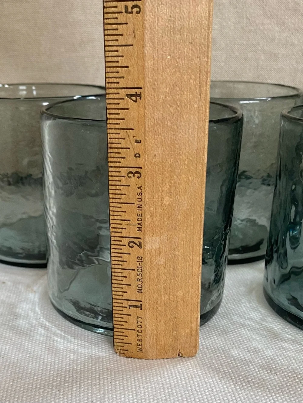 Set of 5 Handblown Smoky Gray Hammered Glass Rocks Glasses Pottery Barn ?